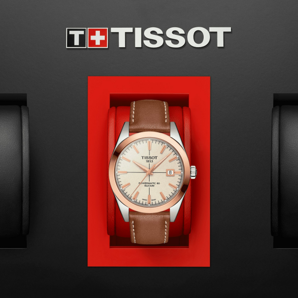 Tissot Gentleman Powermatic 80 Silicium Solid 18K Gold bezel - Image 3