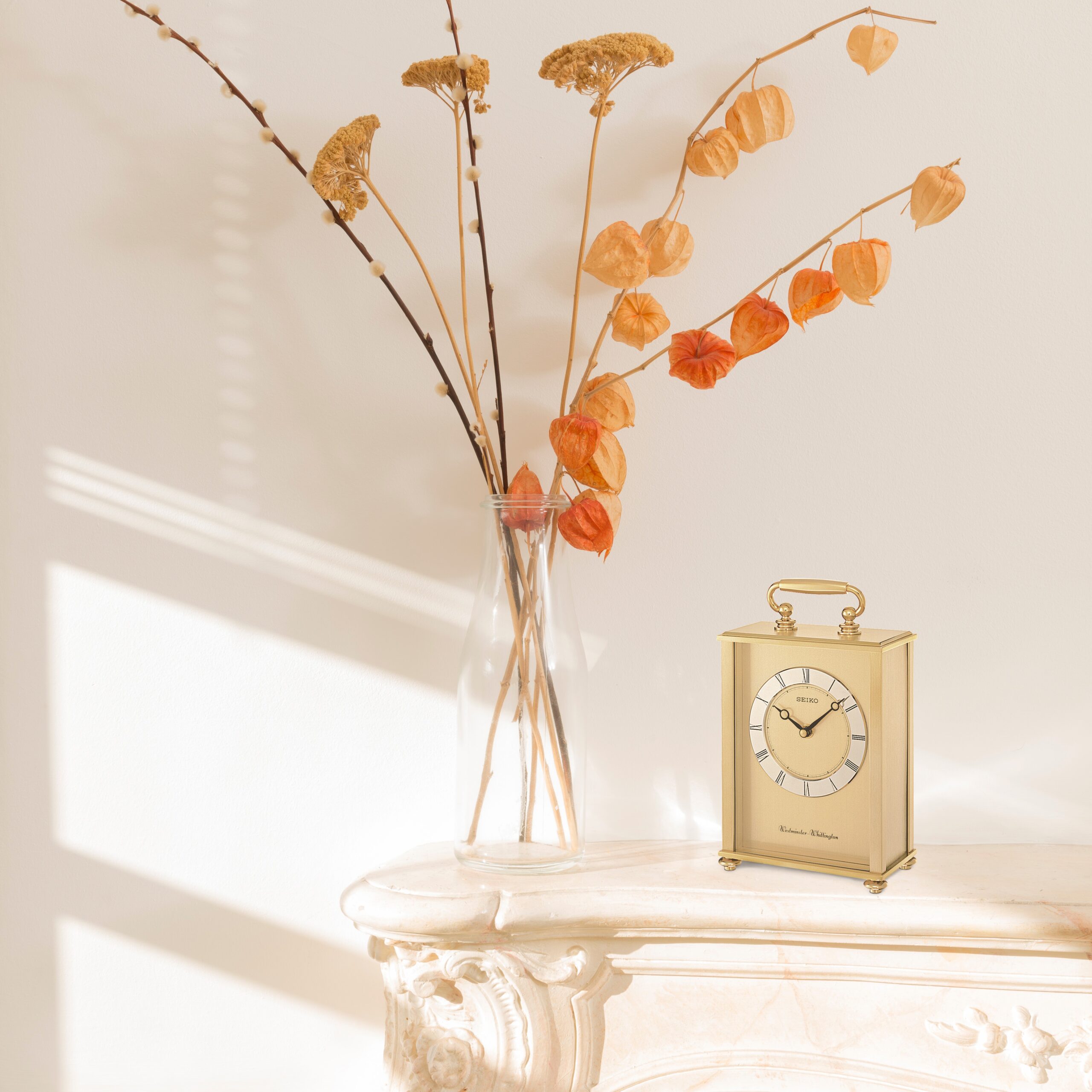 Seiko 10" Tama Desk & Table Clock, Gold - Image 5