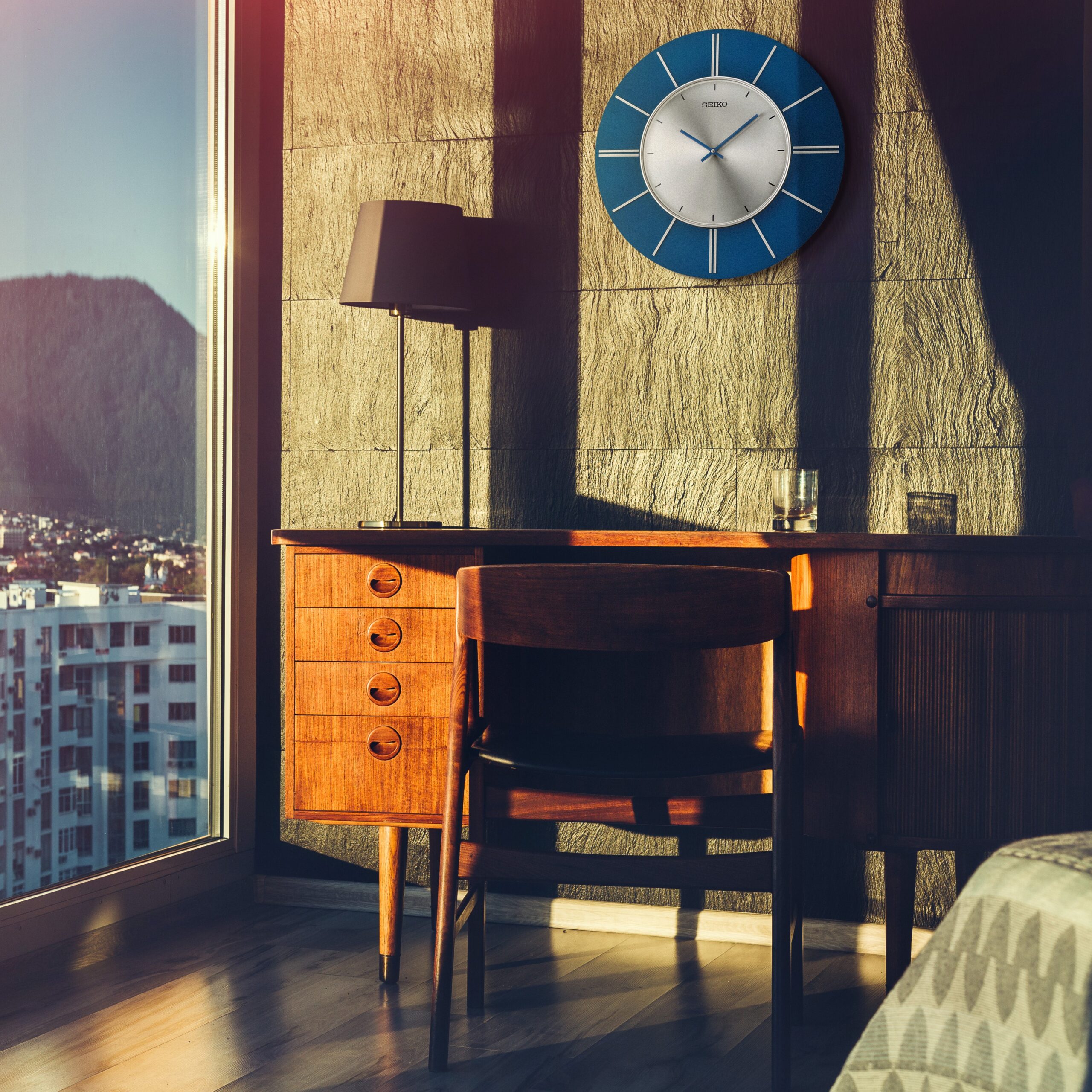 Seiko 20" Sara Wall Clock, Blue - Image 16