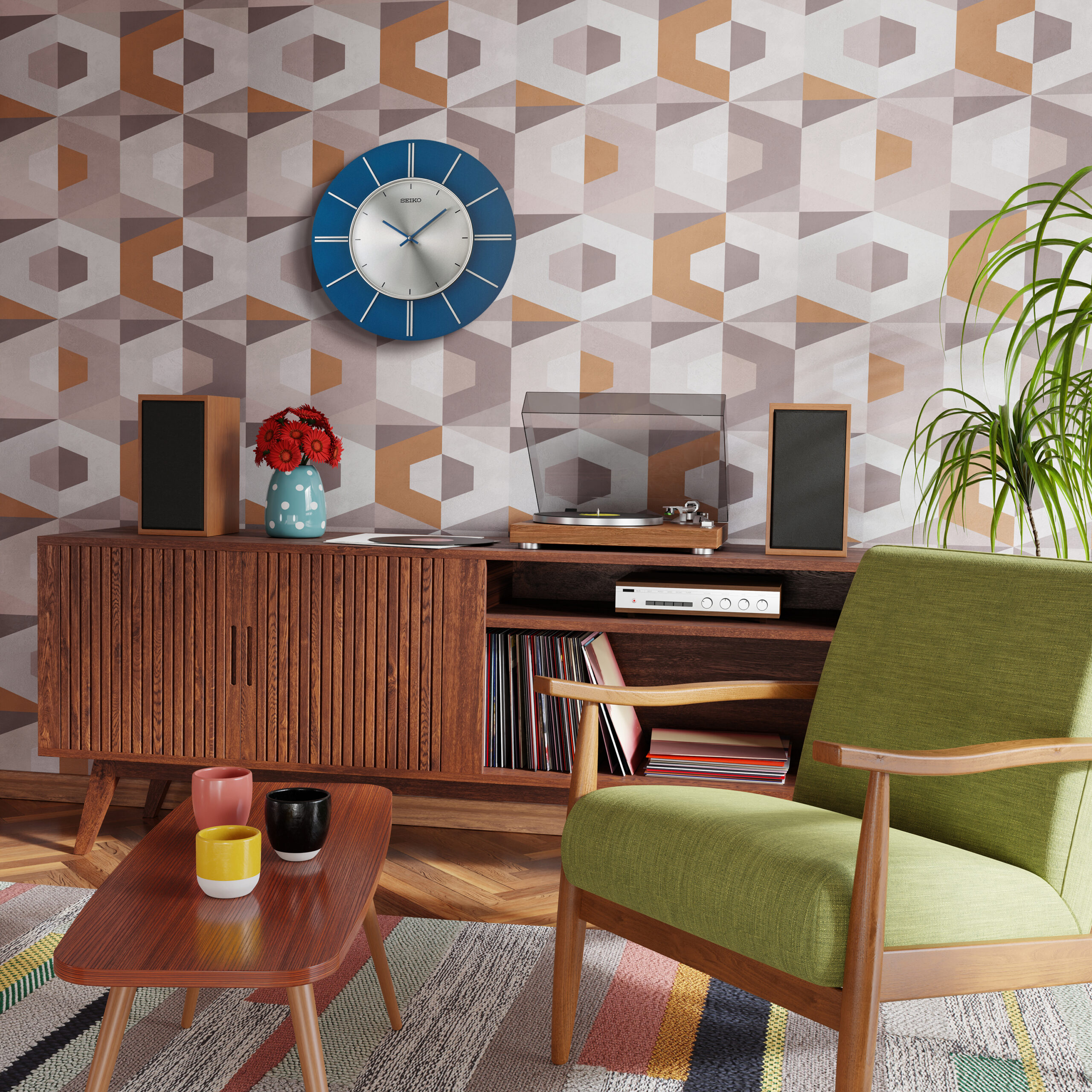 Seiko 20" Sara Wall Clock, Blue - Image 28