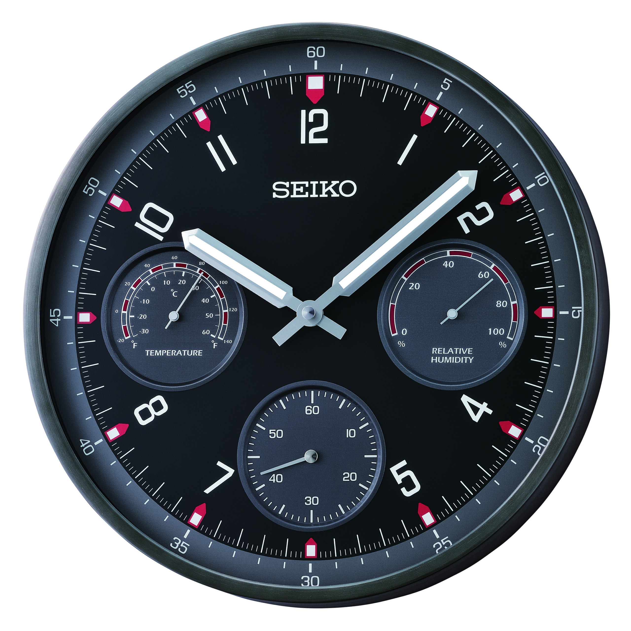 Seiko 13" Shelby Wall Clock, Black - Image 5