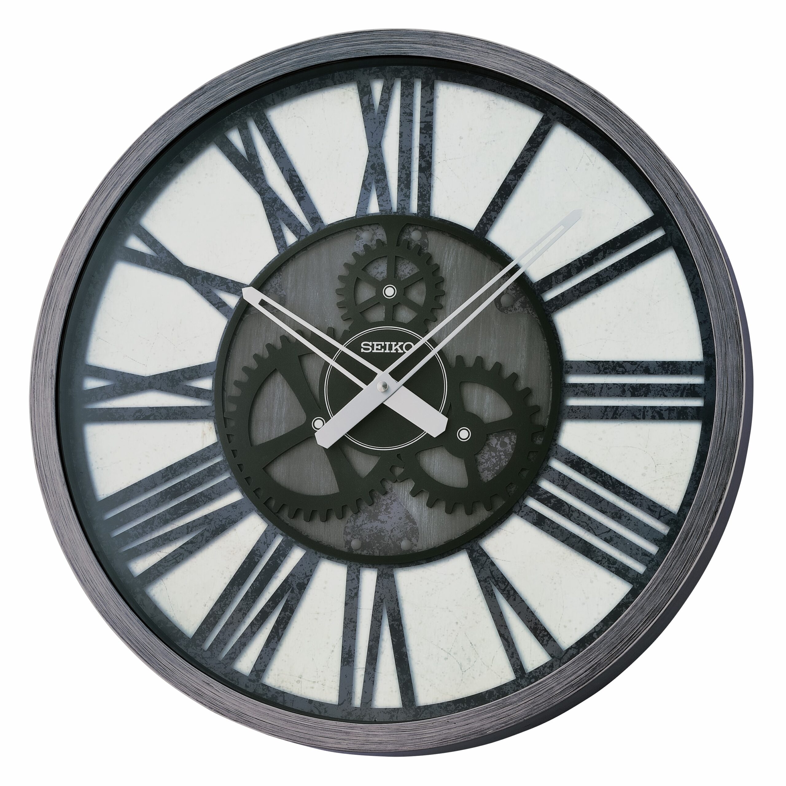 Seiko 20" Jessie Wall Clock, Metallic Dark Silver - Image 5