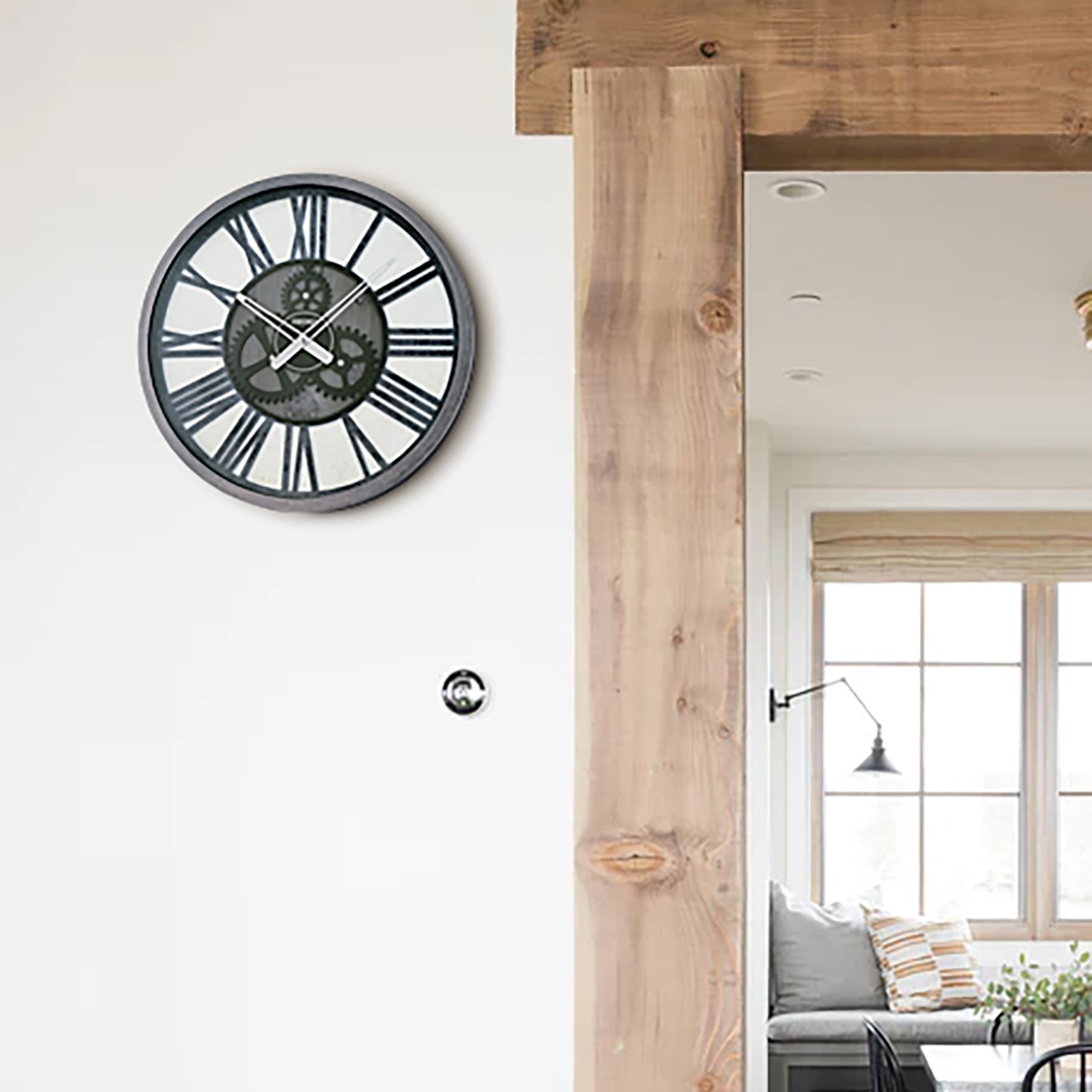 Seiko 20" Jessie Wall Clock, Metallic Dark Silver - Image 10