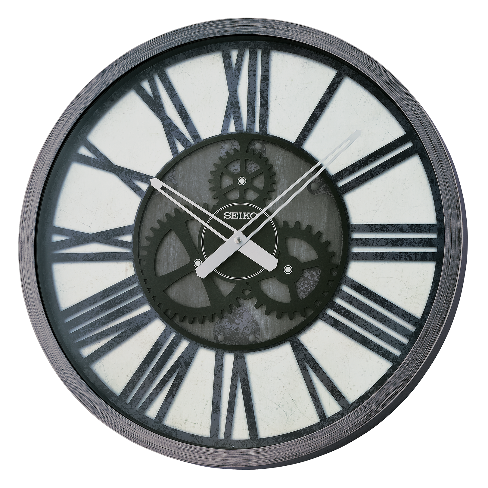 Seiko 20" Jessie Wall Clock, Metallic Dark Silver - Image 2