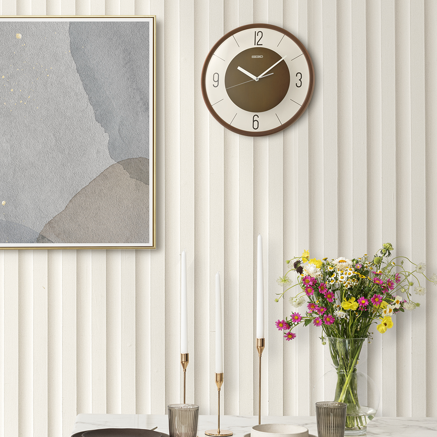 Seiko 14" Espresso Wall Clock, Brown - Image 6