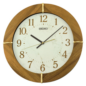 Seiko 15" Sundial Wall Clock, Brown