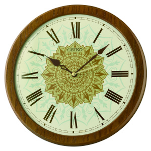 Seiko 12" Mehndi Wall Clock, Brown