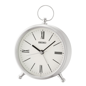 Seiko 5" Ming Bedside Alarm, Silver & White