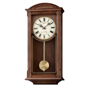Seiko Arched Wall Clockwith Pendulum and Dual Chimes